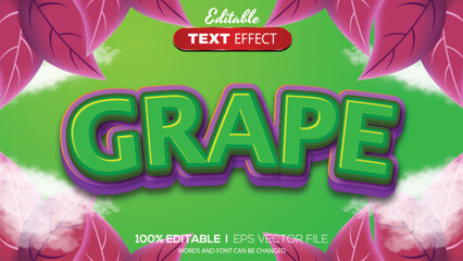 3D editable text effect grape theme