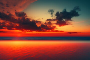 sunset over the sea - Generate AI
