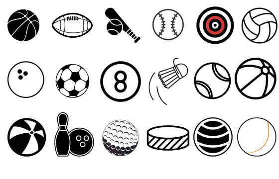 Set icon Sports ball illustrator vector 