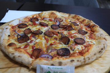 pizza on a table