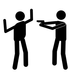 icon people are fighting. robbery. beating. brawl.