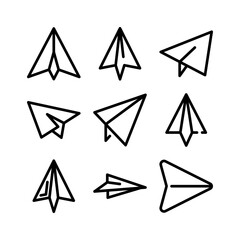 paper plane icon or logo isolated sign symbol vector illustration - high quality black style vector icons