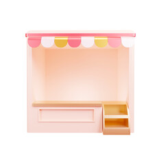 Shop building market 3d rendering illustration