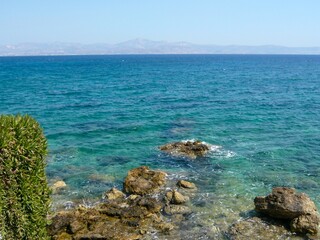 mediterranean coast access to beach sea in south Juan-les-Pins in Antibes France