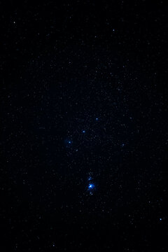 Orion constellation in the night starry sky