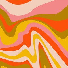 Psychedelic trippy y2k retro background swirl. Simple vector illustration. Groovy wave print. Vintage background. Psychedelic groovy spiral.