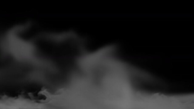 Smoke dry ice loops on alpha background