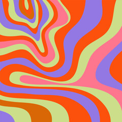 Psychedelic trippy y2k retro background bright swirl. Simple vector illustration. Groovy wave print. Vintage background. Psychedelic groovy spiral.