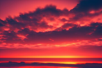 Fototapeta na wymiar sunset over the sea - Generate AI