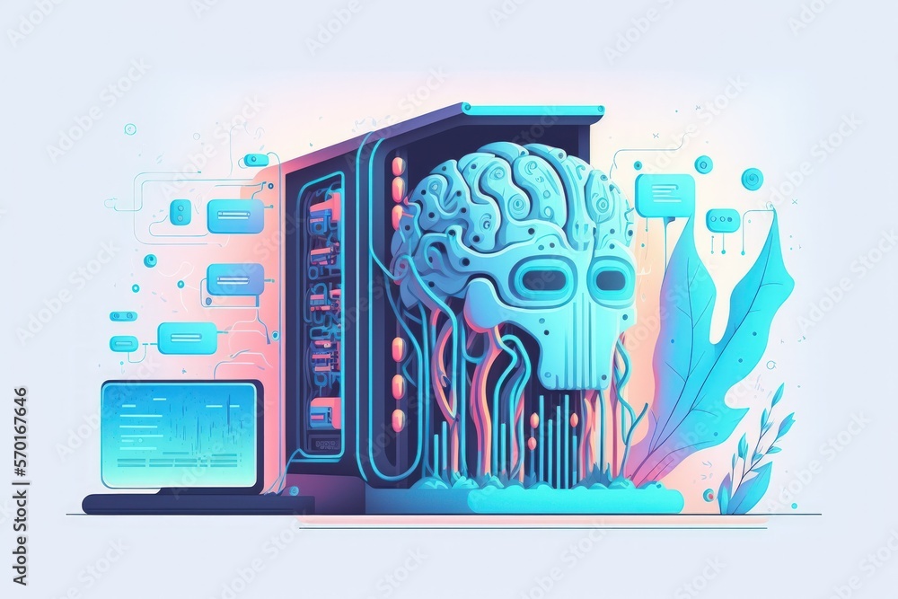 Poster concepts related to modern technology, like artificial intelligence, machine learning, and neural ne