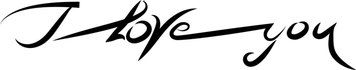 Lettering I love you in English. Third option.