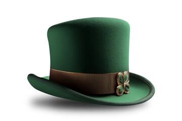 St Patrick's day hat, generative Ai. PNG file with transparency. 
 - obrazy, fototapety, plakaty