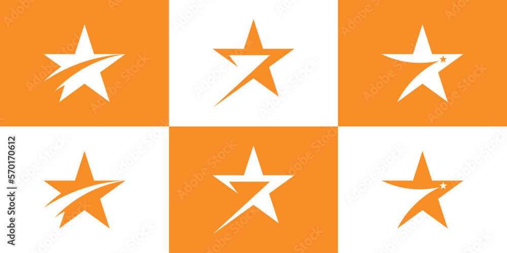 Wall mural logo set design star abstract simple icon vector illustration