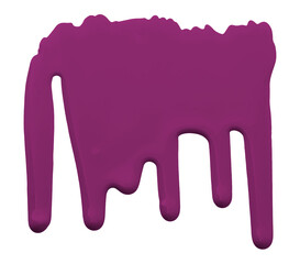 Dark purple flowing isolated on transparent background. Close-up.