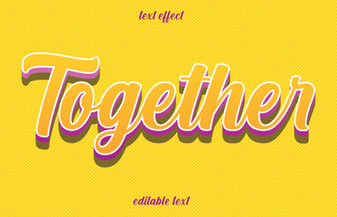 3d text effect together editable