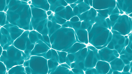Caustics and   reflected light on the water surface. 3d rendering of sea surface. Blue ocean