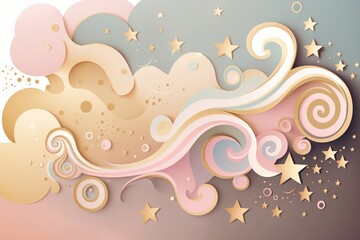 abstract pastel heart wave background