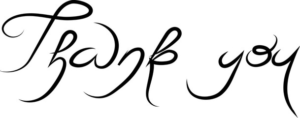 Thank you inscription in English. Third option.