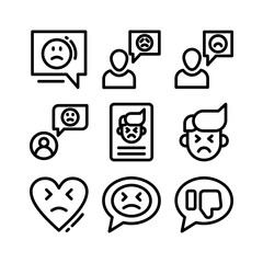 bad experience icon or logo isolated sign symbol vector illustration - high quality black style vector icons