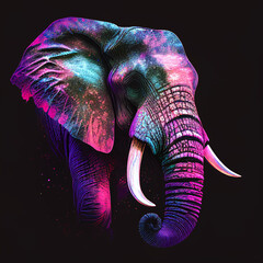 elephant head , animal, illustration , generative ai.