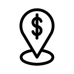 bank location icon or logo isolated sign symbol vector illustration - high quality black style vector icons