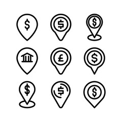 bank location icon or logo isolated sign symbol vector illustration - high quality black style vector icons