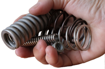 Springs of compression, tension, and torsion are in the human hand.