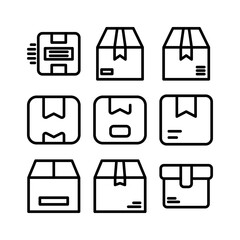 delivery box icon or logo isolated sign symbol vector illustration - high quality black style vector icons