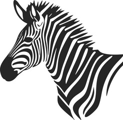 Fototapeta na wymiar Black and white simple logo with sweet zebra