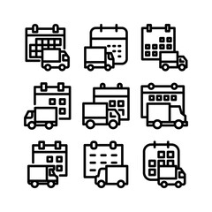 delivery schedule icon or logo isolated sign symbol vector illustration - high quality black style vector icons