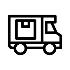 delivery truck icon or logo isolated sign symbol vector illustration - high quality black style vector icons