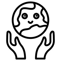 hand earth icon