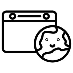 calendar earth day icon