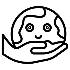 hand earth icon