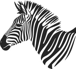 Fototapeta na wymiar Black and white basic logo with attractive zebra