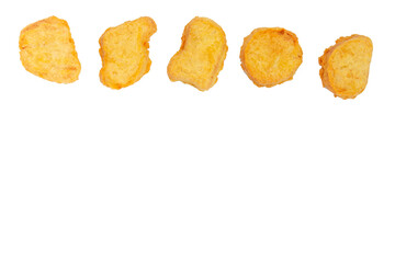 composition of chicken nuggets isolated png for menu6 banner. fast food snacks