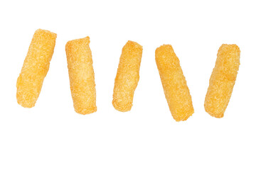 composition of crispy cheese sticks isolated png for menu, banner 
