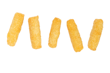 composition of crispy cheese sticks isolated png for menu, banner 