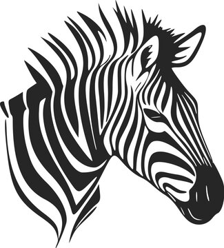 Black and white basic logo with adorable zebra