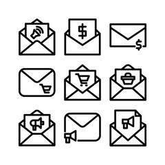 email marketing icon or logo isolated sign symbol vector illustration - high quality black style vector icons