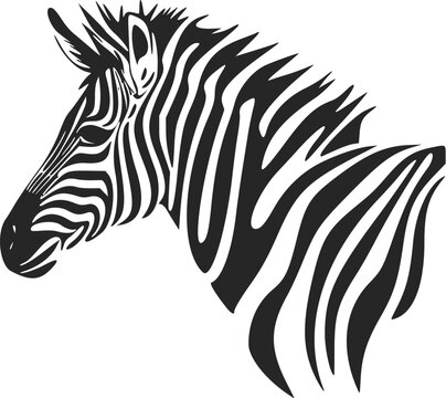 Black and white basic logo with charming zebra