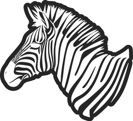 Black and white simple logo with adorable zebra