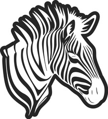 Fototapeta na wymiar Black and white basic logo with lovely zebra