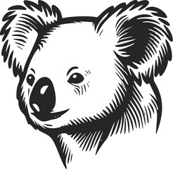 Black and white simple logo with attractive koala © LoFi J.