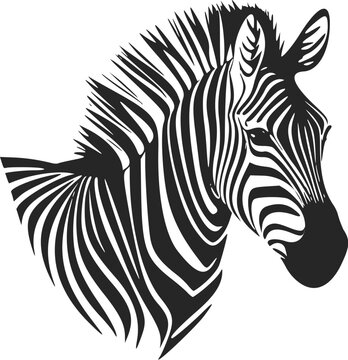 Black and white uncomplicated logo with nice zebra