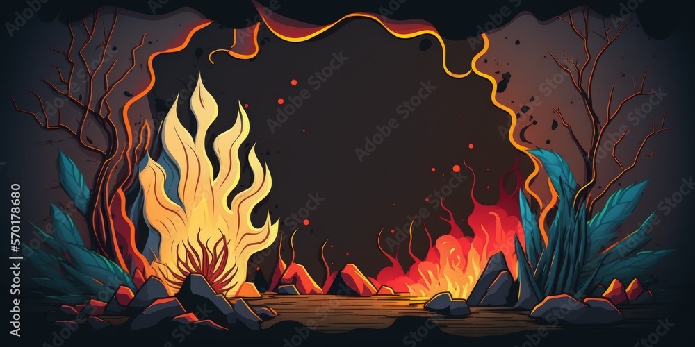 Poster background with old grunge. background with abstract color. burning effect. generative ai