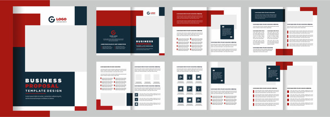 Minimalist business proposal or company profile corporate brochure layout design template