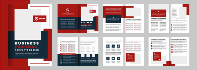 Minimalist business proposal or company profile corporate brochure layout design template - obrazy, fototapety, plakaty