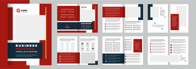 Minimalist business proposal or company profile corporate brochure layout design template