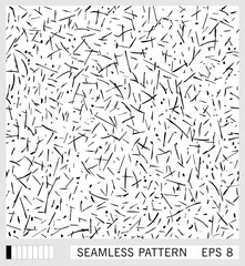 Seamless pattern. Chaotically scattered small litter, dust and splashes. Vector art